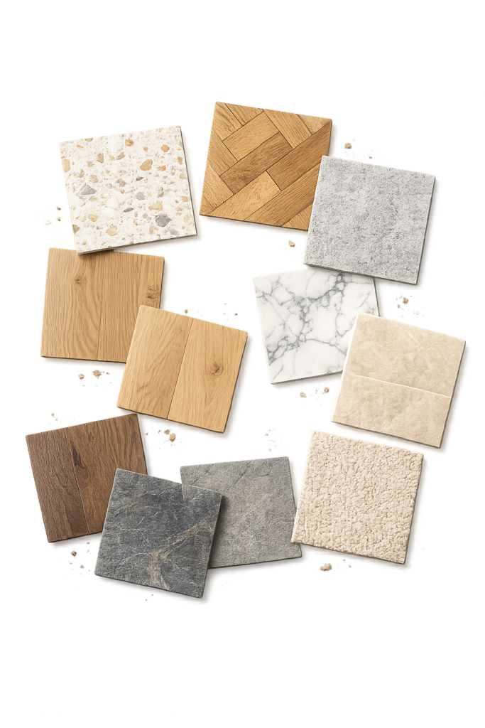 Commercial flooring sample options